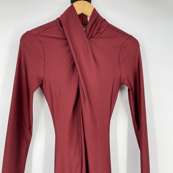 Camila Coelho | Telma Maxi Dress in Burgundy Custom Rosette Detail w Tags XS - Picture 7 of 16